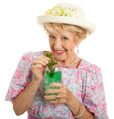 Kentucky Senior Lady with Mint Julep