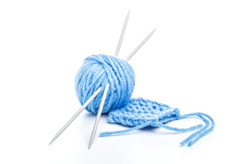 Blue ball of yarn