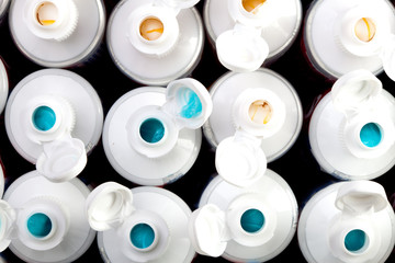 Toothpaste tubes..