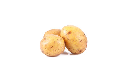 fresh potatoes isolated on white background