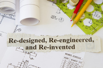 engineering tools and hard hat