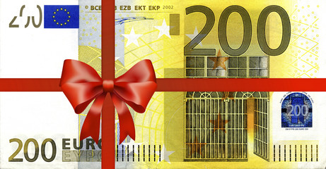 200 Euroschein mit Geschenkband