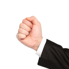 isolated businessman hand showing fist