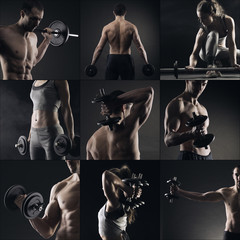 Bodybuilding image collage