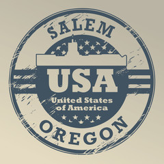Grunge rubber stamp with name of Oregon, Salem, vector