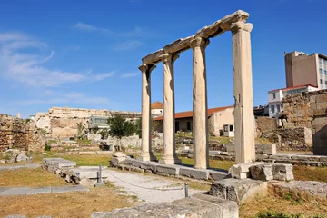 Poster Overblijfselen van de oude Romeinse Agora in Athene © tobago77