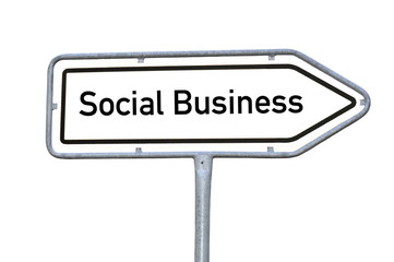 Social Business Wegweiser Schild