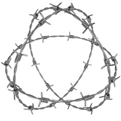 Three rotating circle of barbed wire