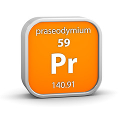 Praseodymium material sign