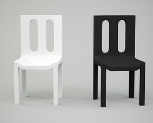 White and black chair