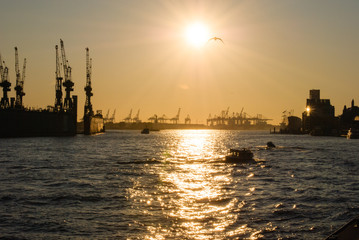 Sunset in Hamburg