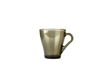One empty, transparent cup