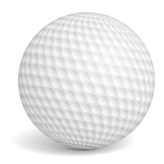 Golf ball on white background