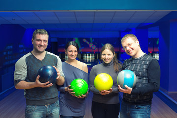 Friends in a bowling