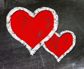 Naklejka na ściany i meble Love heart symbol on a blackboard