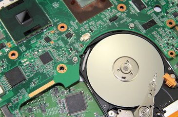 Electronic circuit ,pc motherboard and harddisk