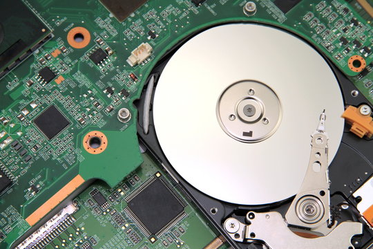 Electronic Circuit  - PC Motherboard and harddisk