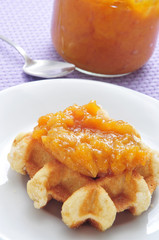 waffle with jam