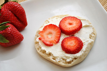 Cream Cheese with Sliced Strawberries