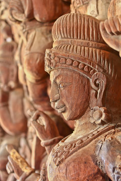 Wood carving in Chonburi province of Thailand