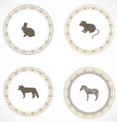Vintage labels with icons
