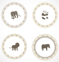 Vintage labels with icons