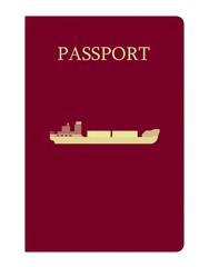Bateau cargo dans un passeport