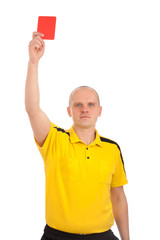 Football referee showing you the red card