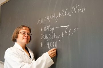Chemist at the chalkboard