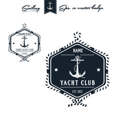 Vintage Retro Nautical Badge set | Editable EPS 10 vector