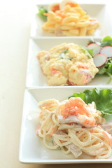 spaghetti and potato salad