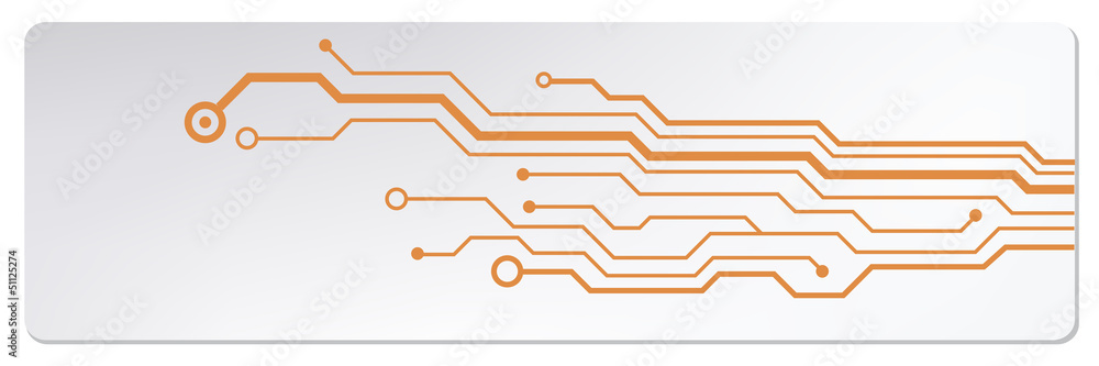 Aufkleber web circuit board techno banner. eps10 vector illustration