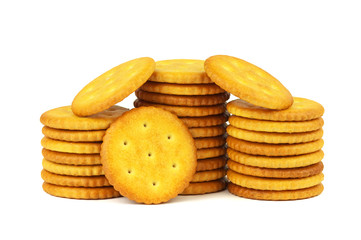 Crackers isolated on white background