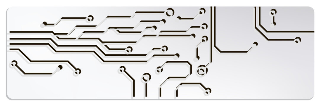 web circuit board techno banner. eps10 vector illustration