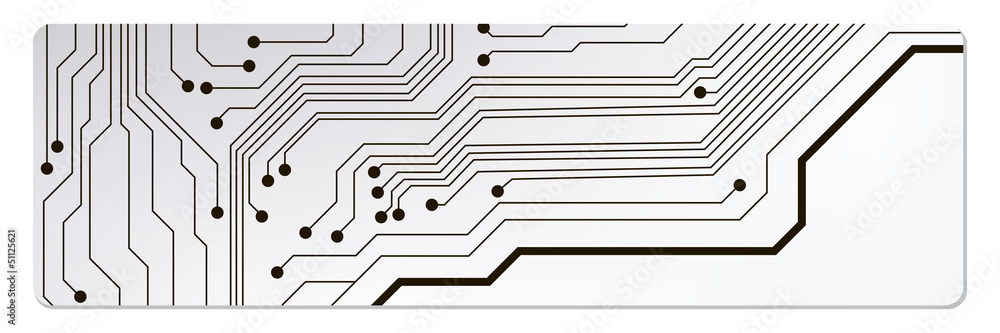 Aufkleber web circuit board techno banner. eps10 vector illustration