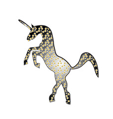 Unicorn abstract gold and black logo