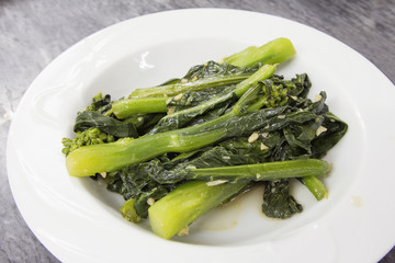 Steamed Chinese Kai Lan Vegetables