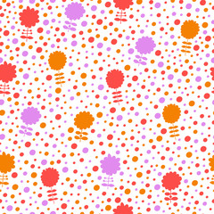 Seamless color floral pattern