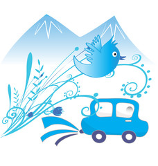 Car ecological and pure air background