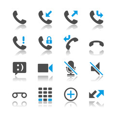 Telephone icons - reflection theme