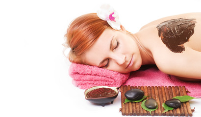 Fototapeta na wymiar Chocolate massage in the SPA