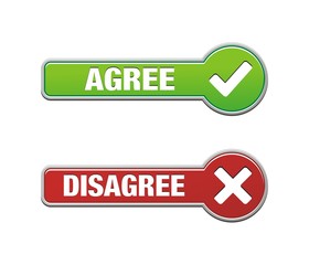 agree and disagree button sets - obrazy, fototapety, plakaty
