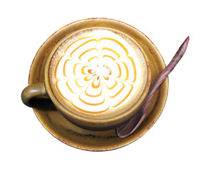 Coffee milk with spoon