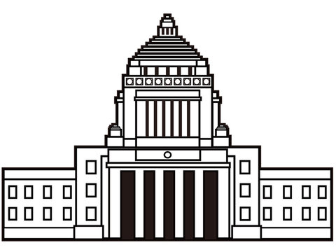 国会議事堂（モノクロ）
