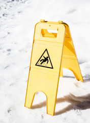 caution slippery surface sign