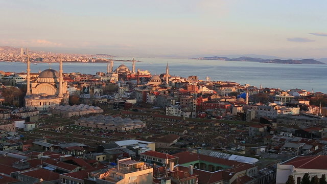 Istanbul city ​​view at the sunset