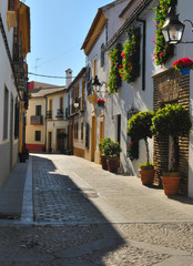 Street in the historic downtown of Cordoba, Spain.