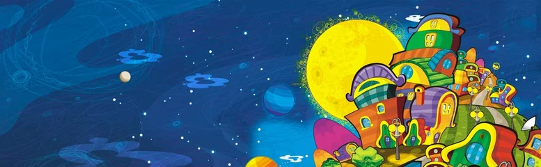 Poster de jardin Cosmos Le thème des extraterrestres - ovni - pour les enfants