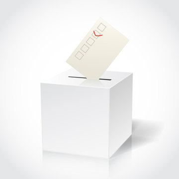 ballot box on white