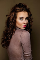 Fototapeta premium attractive, beauty, girl, fashion, portrait, stylish, young